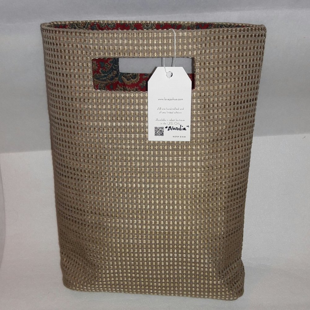 NWT "Blondie" Tan Textured Fabric Tote Bag